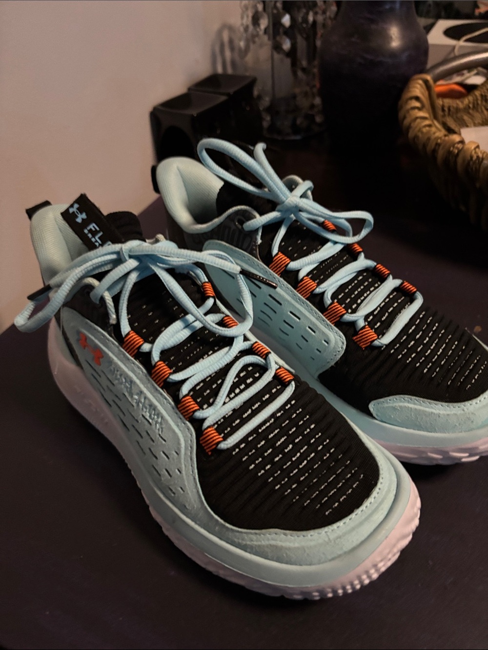 Under Armour Black, Light Blue & Orange Women's Athletic Sneakers